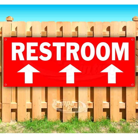 Restroom 13 oz Vinyl Banner With Metal Grommets