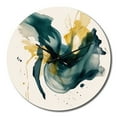 thumbnail image 2 of Designart "Strokes in Dark Blue and Gold XVIII" Fractals Oversized Wall Clock, 2 of 5