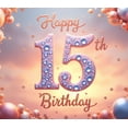 thumbnail image 4 of Decorative Design Happy Birthday Banner Balloon Decoration 15th Birthday Banner Confetti Design Colorful Theme Polyester Material for Birthday Party Milestone Celebration Teen Celebration, 4 of 7