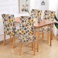 thumbnail image 2 of Yayeee 2 Pack Dining Chair Covers Stretch Parson Chairs Slipcovers Seat Protector, Brown Flowers, 2 of 6