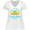 thumbnail image 3 of Inktastic Summer Enjoy the Sunshine Laguna Beach California in Blue Women's Plus Size V-Neck T-Shirt, 3 of 5