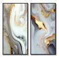 thumbnail image 2 of Designart "Marble Abstraction in White and Gold III" Abstract Marble Framed Wall Art Set Of 2 - White Abstract Framed Canvas Set For Living Room Decor, 2 of 7