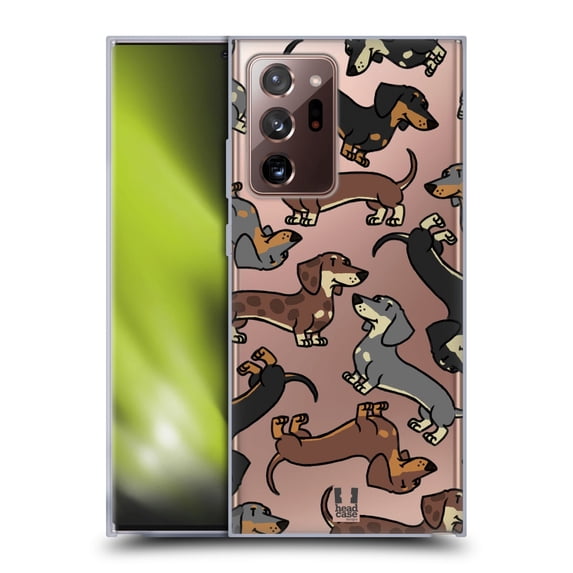 Head Case Designs Dog Breed Patterns 3 Dachshund Soft Gel Case Compatible with Samsung Galaxy Note20 Ultra / 5G