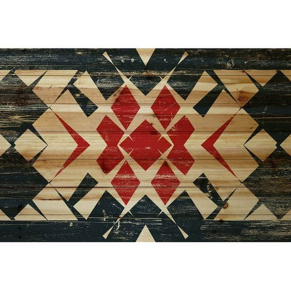 Marmont Hill - "Red Comes Through" Painting Print on Natural Pine Wood