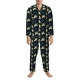 thumbnail image 3 of Naloa Octopus 1 Men’s Pajamas Set - Long Sleeve Button Down Sleep Shirt and Pajama Bottoms Sleepwear Set-Large, 3 of 7