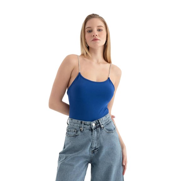 Scoop Neck Diamente Strap Body