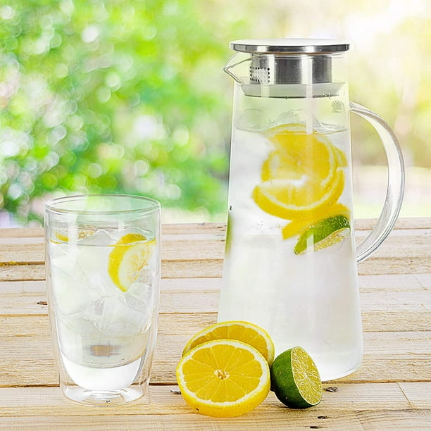KAYKAI Carafe à eau de chevet et verre - 750 ml - Pichet vintage avec tasse pour table de chevet - Café KAYKAI Carafe à eau de chevet et verre - 750 ml - Pichet vintage avec tasse pour table de chevet - Café