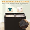 thumbnail image 2 of Dovied 150L Double Laundry Hamper with Lid, 2 Removable Washing Bags with Handles, Large Clothes Sorter for Easy Separation (Black), 2 of 10