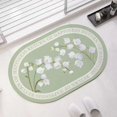 thumbnail image 2 of Alfombrilla de baño con forma de campana de viento simple y absorbente de diatomeas con diseño de orquídeas, alfombrilla antideslizante para puerta de baño, alfombra para lavabo de baño, 2 of 6