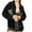Black, variant on IROINNID Women's Denim Jacket Long Sleeve Solid Color Turndown Lapel Outwear, Loose Pockets Sequins Jacket Denim Outwear