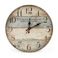 thumbnail image 4 of LOHAS Home 12 Inch Silent Vintage Design Wooden Round Wall Clock, Arabic Numerals,Vintage Rustic Shabby Chic Style,Wooden Round Home Decoration Wall Clock (Cafe & Flower), 4 of 9