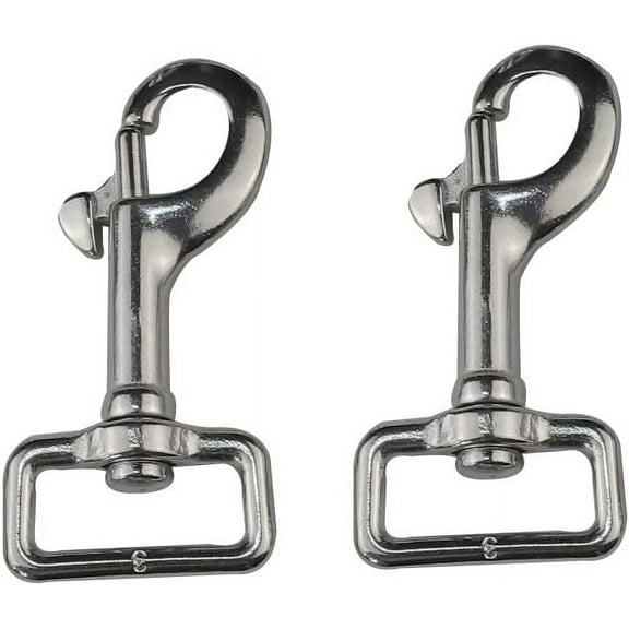 ABCISI Single Ended Scuba Bolt Snap,Stainless Steel 316 Heavy Duty Single Ended Locking Swivel Snap Hook (Size:60MM, 2)