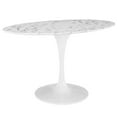 thumbnail image 4 of Modway Lippa 54" x 31" Oval Modern Artificial Marble Dining Table in White, 4 of 8