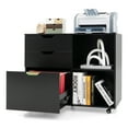 thumbnail image 1 of Gymax 3-Drawer Mobile File Cabinet w/ Open Adjustable Storage Shelf for Home Office Black, 1 of 10