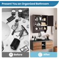 thumbnail image 6 of ZYPPP Wall Mounted Bathroom Cabinet with 2 Louvered Doors, 3-Position Adjustable Shelf, Towel Bar, Over The Toilet Space Saver, Above Toilet Hanging Medicine Cabinet (Espresso), 6 of 10