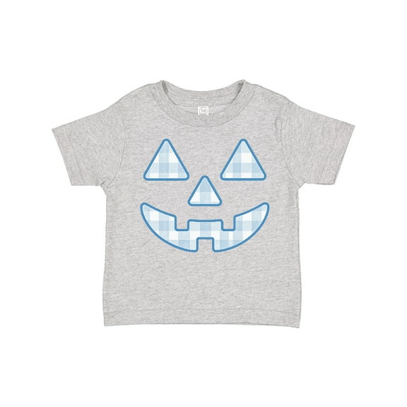 Inktastic Plaid Pumpkin Face Halloween Checkered Print Boys Toddler T-Shirt
