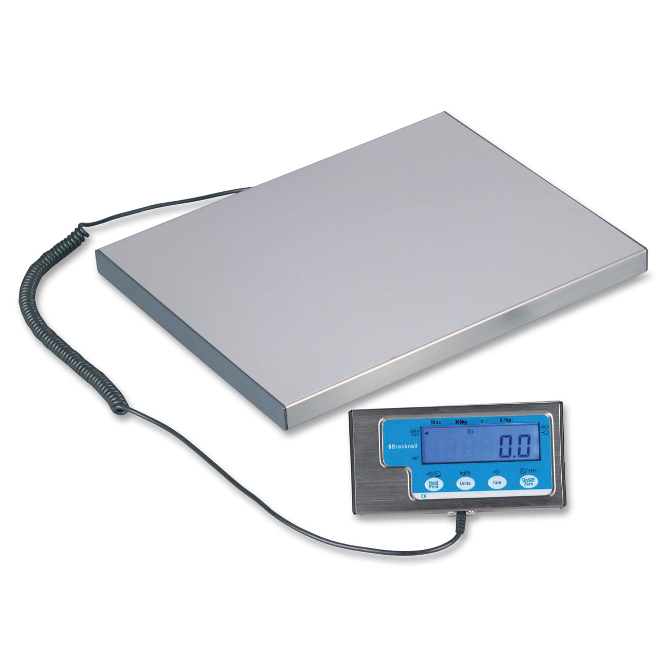 NTEP Approved Stainless Steel Postal Floor Scale for Warehouse 600 LB Capacity Brecknell Heavy Duty Industrial Digital Shipping Bench Scale 