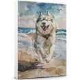 thumbnail image 3 of Alaskan Malamute Dog Canvas Wall Art Puppy Print Pet Paintings Artwork, Alaskan Malamute Dog Painting Poster Home Decoration Kids Bedroom Decor Framed, 3 of 6