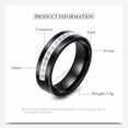 thumbnail image 2 of PAMTIER Women's Ceramic 6MM Simple Single Row of Cubic Zirconia Inlay Ring Black Size 10, 2 of 5