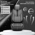 thumbnail image 6 of AOMSAZTO Full Set Car Seat Covers Fit for Toyota Avalon 2007-2025 Breathable Faux Leather Seat Cushion with Lumbar Support Airbag Compatible Automotive Interior Accessories (Black & Grey), 6 of 7