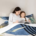 thumbnail image 5 of Manfei Geometric Lines Full Size Comforter Sets 3-Piece, Mid Century Minimalism Bedding Comforter Set, Abstract Leaf Sun Print Bedding Sets, Super Cozy Room Decor, 5 of 8