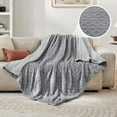 thumbnail image 5 of Faux Fur Throw Blanket for Couch, Jacquard Fuzzy Plush Soft Thick Winter Throw Blanket for Sofa Bed Living Room Bedroom, 5 of 19