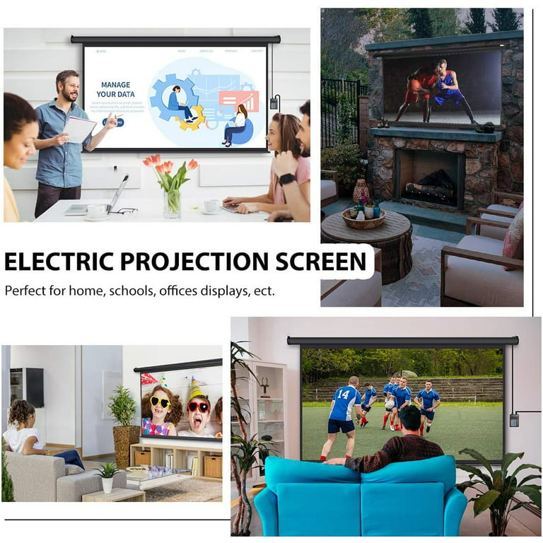 VIVOHOME Pantalla de proyector motorizada eléctrica de 100 pulgadas con  control remoto, pantalla ancha 16:9 8K 4K Ultra HD para cine en casa, cine