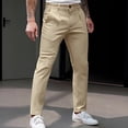 thumbnail image 2 of Golf Pants For Men Slim Fit Stretch Dress Pants Pleated High Waist Casual Business Trousers Wrinkle Resistant Comfortable Office Commute Pants Work Dress Office Travel Slacks Trousers, 2 of 4