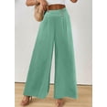 thumbnail image 4 of DOKOTOO Womens Casual Wide Leg Pants High Waisted Button Pleated Business Work Trousers Flowy Beach Palazzo Pants, 4 of 9