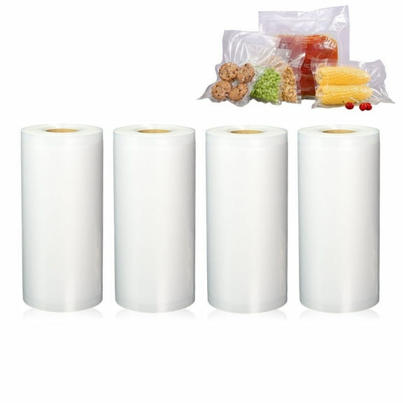 4 Rolls 8"x50' Universal Embossed Vacuum Sealer Bags - Food Saver BPA Free 4 Mil