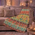thumbnail image 6 of Autumnal Boho Pumpkin Bat, Festive Holiday Scene, Warm Flannel Blanket for Ranch House and Living Room with Detailed Artwork, Art Lovers Christmas Gift, Festive Home Decor, 6 of 9