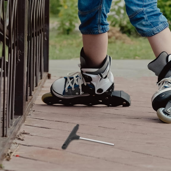 OUNONA T Handle Wrench for Roller Skate Maintenance Black Lightweight Portable Skate Repair Tool