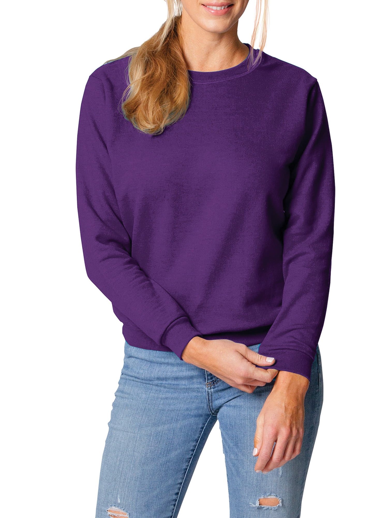 Pre-tty-Mu-ch Womens Crewneck Pullover Sweatshirt Casual Fleece Sweaters Tops