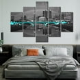 thumbnail image 2 of TISHIRON 5PCS Framed Canvas Wall Art Set,60"x40" Columbus Ohio Panorama Cityscape Canvas Art Decor, 2 of 7