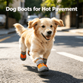 thumbnail image 6 of GASTROPOD 2026 New 4Pcs Dog Shoes Rubber Dog Rain Boots Dog Boots for Hot Pavement for Walk Outdoor Play Orange 3In, 6 of 6