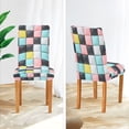 thumbnail image 3 of Yayeee 2 Pack Dining Chair Covers Stretch Parson Chairs Slipcovers Seat Protector, Gray Checkered Pattern, 3 of 6