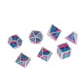 thumbnail image 2 of Paquete de 7 dados poliédricos de Metal para de RPG dados claro azul Zulema Lote de dados poliédricos, 2 of 7