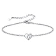 thumbnail image 1 of Silvora Pulsera de corazón inicial Pulseras de dijes Pulseras de cadena de plata de ley 925 para mujeres Adolescentes Niñas - Letra C Silvora Joyas con letras iniciales, 1 of 8