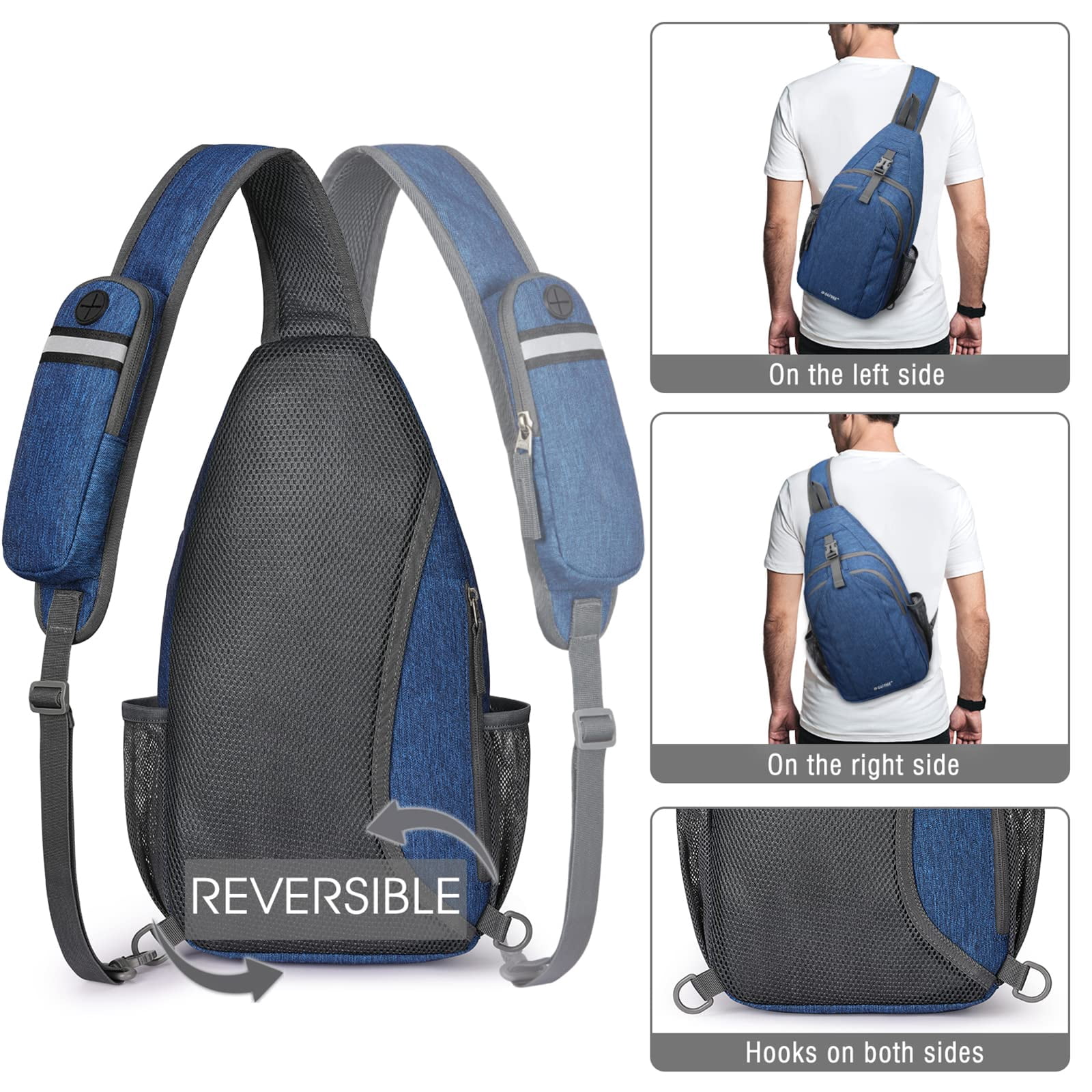 G4Free Sling Bag RFID Blocking Sling Backpack Crossbody Chest Bag Daypack for Hiking Travel