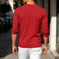 thumbnail image 4 of Rvwovn Men's Long Sleeve V-Neck T-Shirt Soft Breathable Basic Tee Everyday Casual Top, 4 of 6