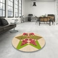 thumbnail image 4 of Ahgly Company Machine Washable Indoor Round Transitional Brown Gold Area Rugs, 8' Round, 4 of 7