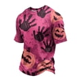 thumbnail image 2 of Halloween Shirts for Men Funny Pumpkin Ghost Graphic Halloween T Shirts Round Neck Short Sleeve Halloween Costumes, 2 of 6
