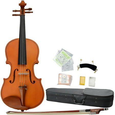 Glarry 1/2 1/4 3/4 1/8 4/4 Antique Solid Wood Handmade Matt Violin for Beginners + Case + Bow + Rosin + Strings + Shoulder Rest + (Best Violin For Beginners)