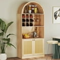 thumbnail image 4 of COSVALVE 71" Farmhouse Coffee Wine Bar Cabinet Liquor Cabinet Wine Glasses Rack Buffet Sideboard for Kitchen,Home Dining Room(Natrual Oak), 4 of 13