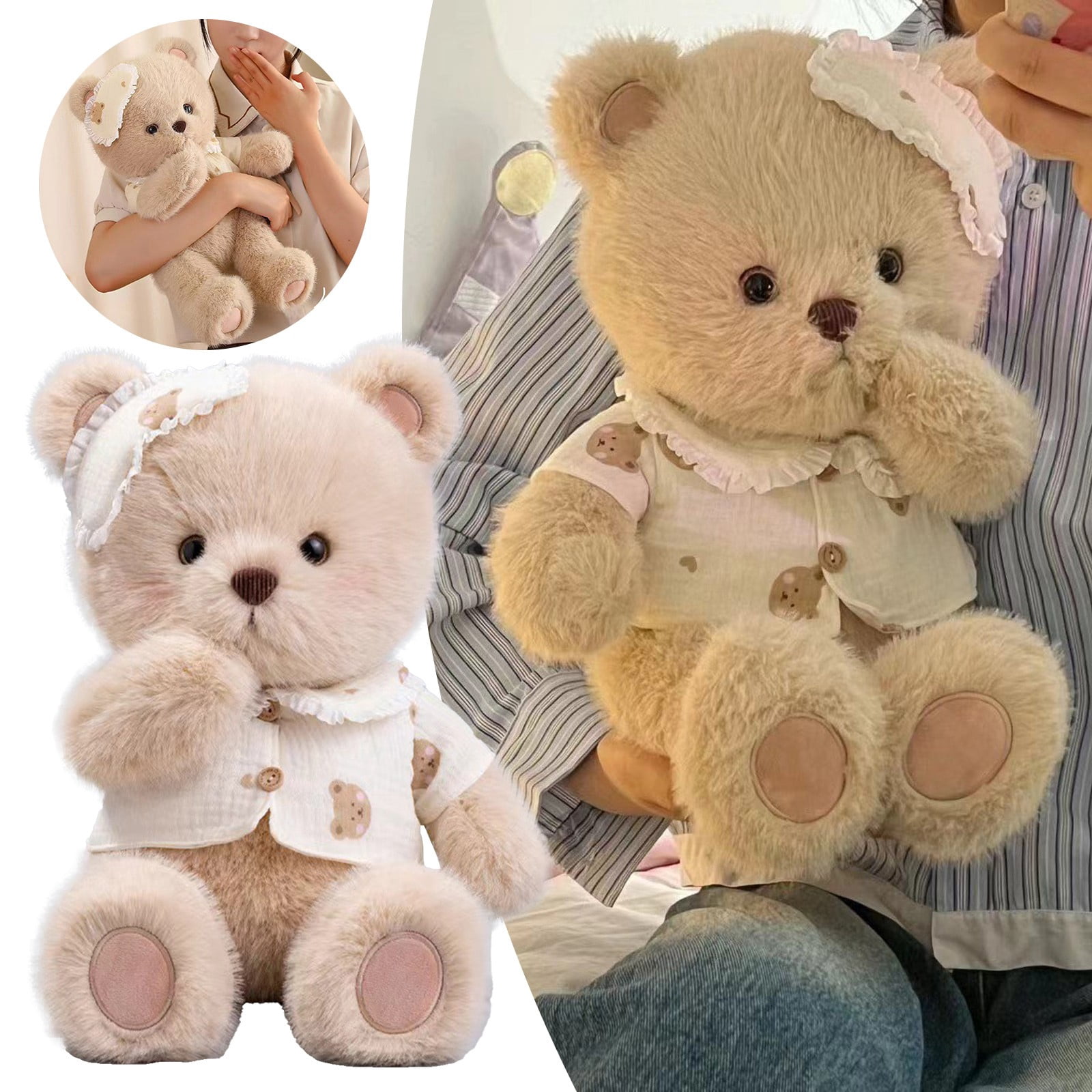 Trendy Plush Toy for Child Adorable Baby Nighttime Series Cuddly Teddy Bear Plush Toy Living Room Decoration Gift