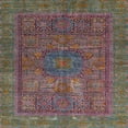 thumbnail image 1 of Ahgly Company Machine Washable Indoor Square Abstract Chestnut Brown Area Rugs, 5' Square, 1 of 7