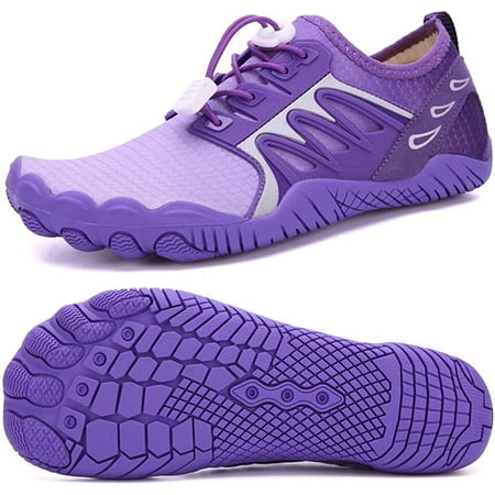 

Mens Womens Water Shoes Quick-Drying Beach Swimming Shoes Purplue Women US 12