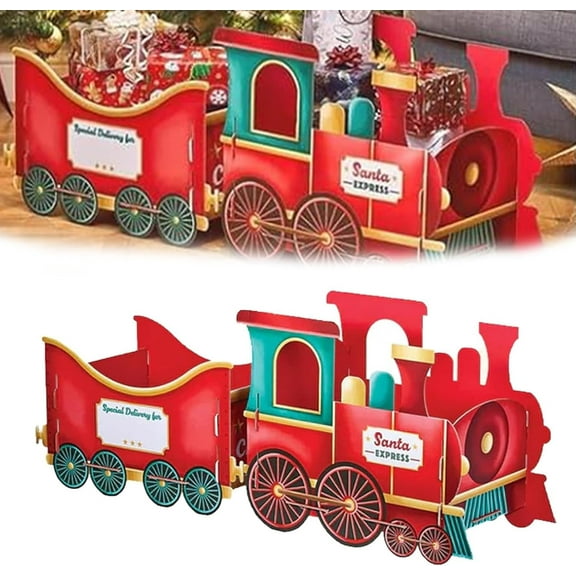 Christmas Train for Presents, Santa Express Train Gift Box, Santa Express Train Gift Box, Holiday Candy Holder Gift Boxes, Party Centerpiece and Festive Display