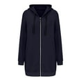 thumbnail image 4 of Breezora Womens Oversized Full Zip Hoodie Long Sleeve Loose Warm Sweatshirt Fall Winter Pullover With Pockets XXXXL Size Dark Blue, 4 of 9