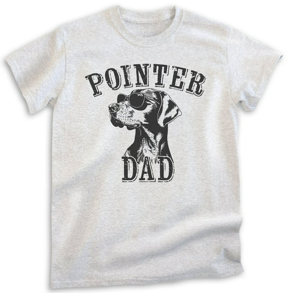 Pointer Dad T-shirt, Unisex Men's Shirt, German Shorthaired Pointer GSP Owner, Best Dog Dad Gift, Heather Ash, Medium